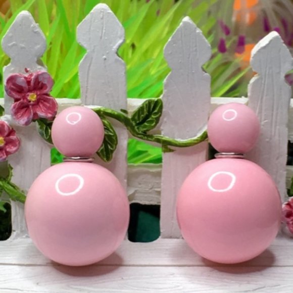 Light Pink Candy Double Stud Earrings - Picture 1 of 3